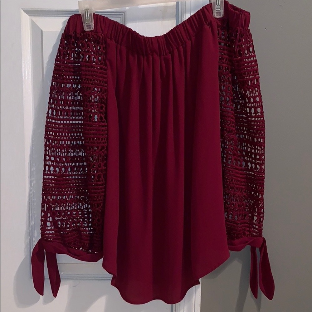 Burgundy blouse!